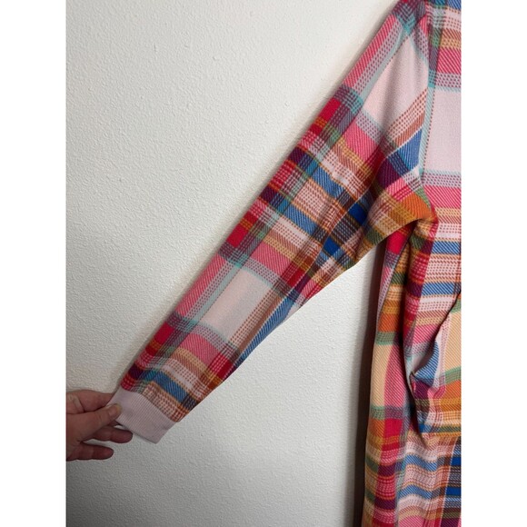 Cat & Jack Girls XL Plaid Union Suit One Piece Hooded Pajama Fleece Pink Red - Picture 5 of 14